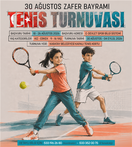 30 Ağustos Zafer Bayramı Tenis Turnuvası İçin Başvurular Başladı 