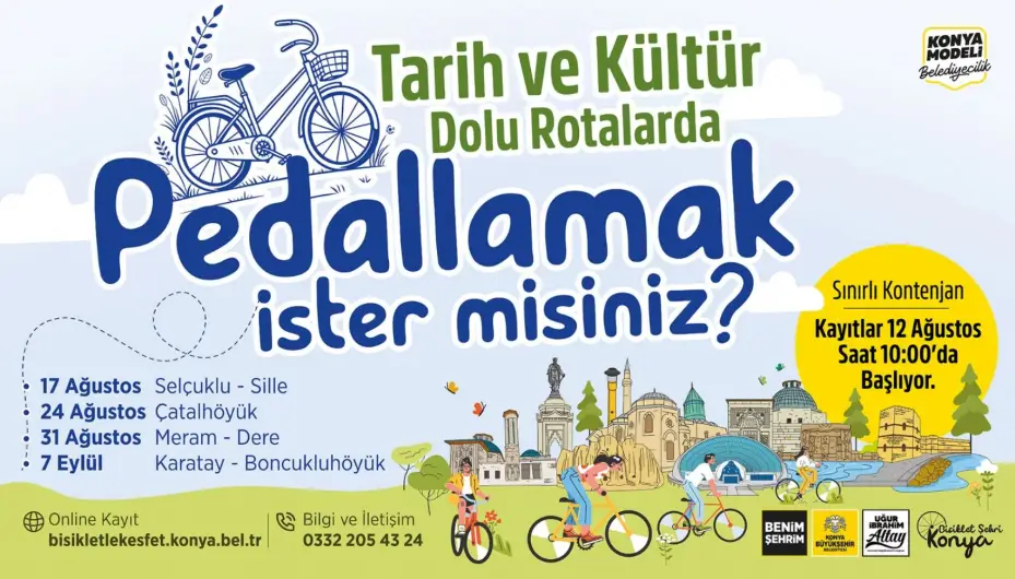 Konya Büyükşehir Tarih ve Kültür Dolu Rotalarda Bisiklet Turları Düzenliyor