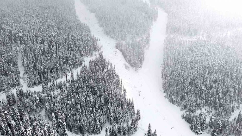 Karlar altındaki Ilgaz ormanları havadan görüntülendi