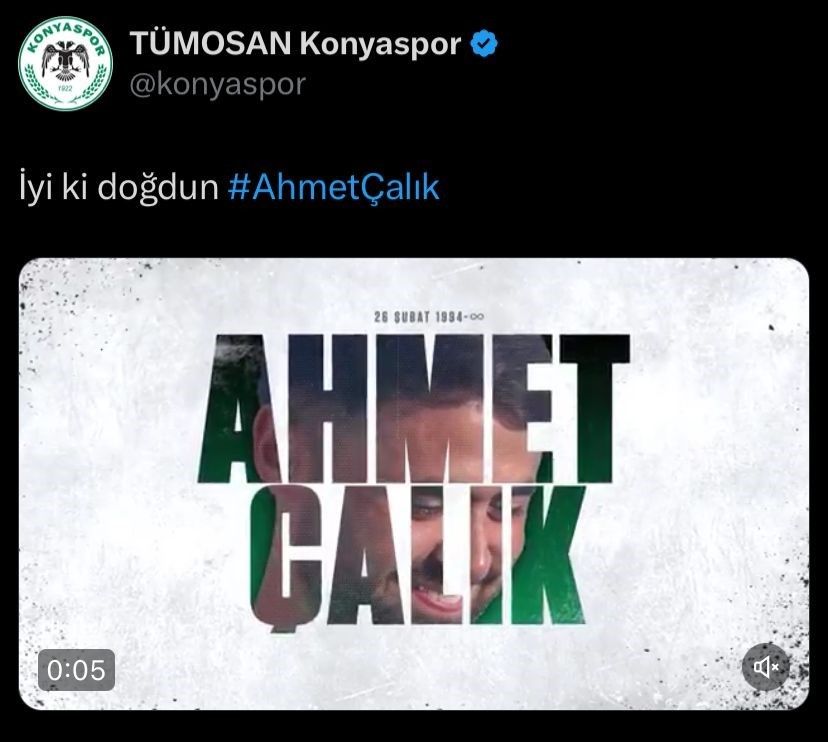 Konyaspor, Ahmet Çalık’ı doğum gününde andı