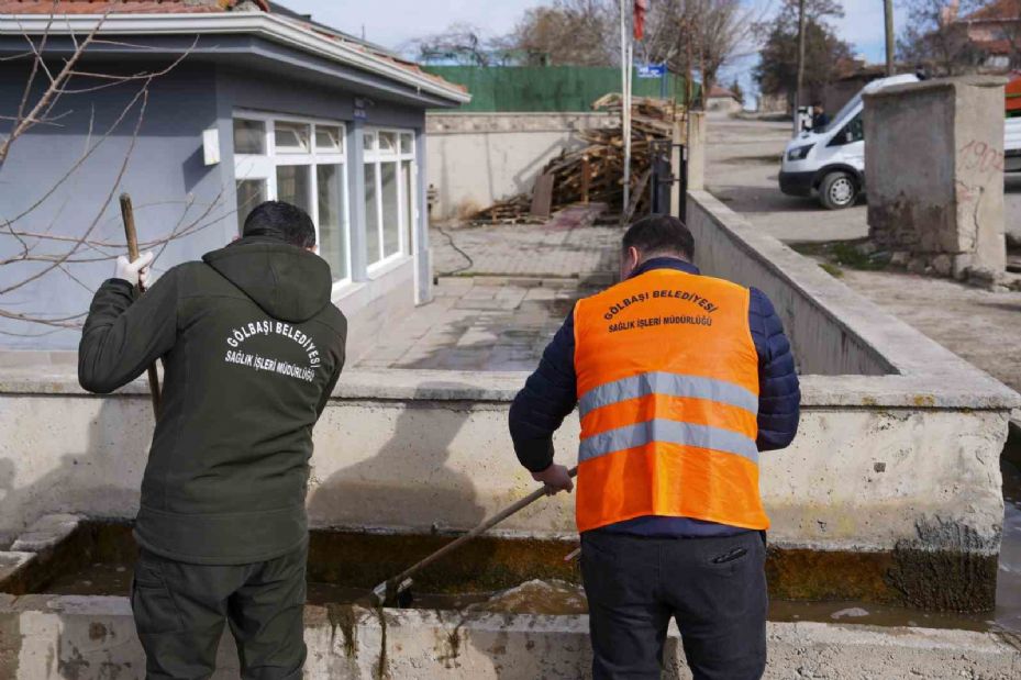 Gölbaşı’nın çeşmeleri vektörle mücadele kapsamında temizlendi