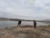 Akkaya Barajı’ndaki kaçak avcı kulübeleri yıkıldı