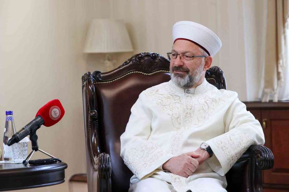 Diyanet İşleri Başkanı Erbaş, Dünya Müslüman Alimler Birliği Başkan Yardımcısı El-Beşir’i kabul etti