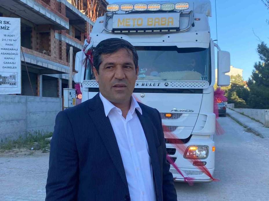 (ÖZEL) Kaybettiği ağabeyinin oğluna 15 tır ile düğün konvoyu yaptı