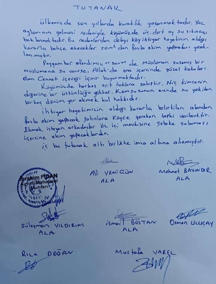 İhtiyar Heyeti 50 metrekareden fazla bahçe ekimini yasaklama kararı aldı