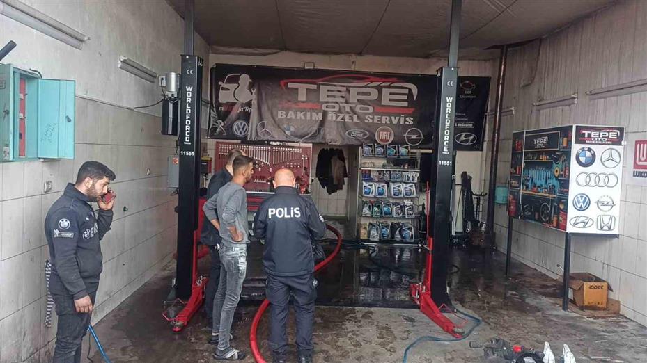 Seydişehir’de oto tamirhanesinde yangın paniği