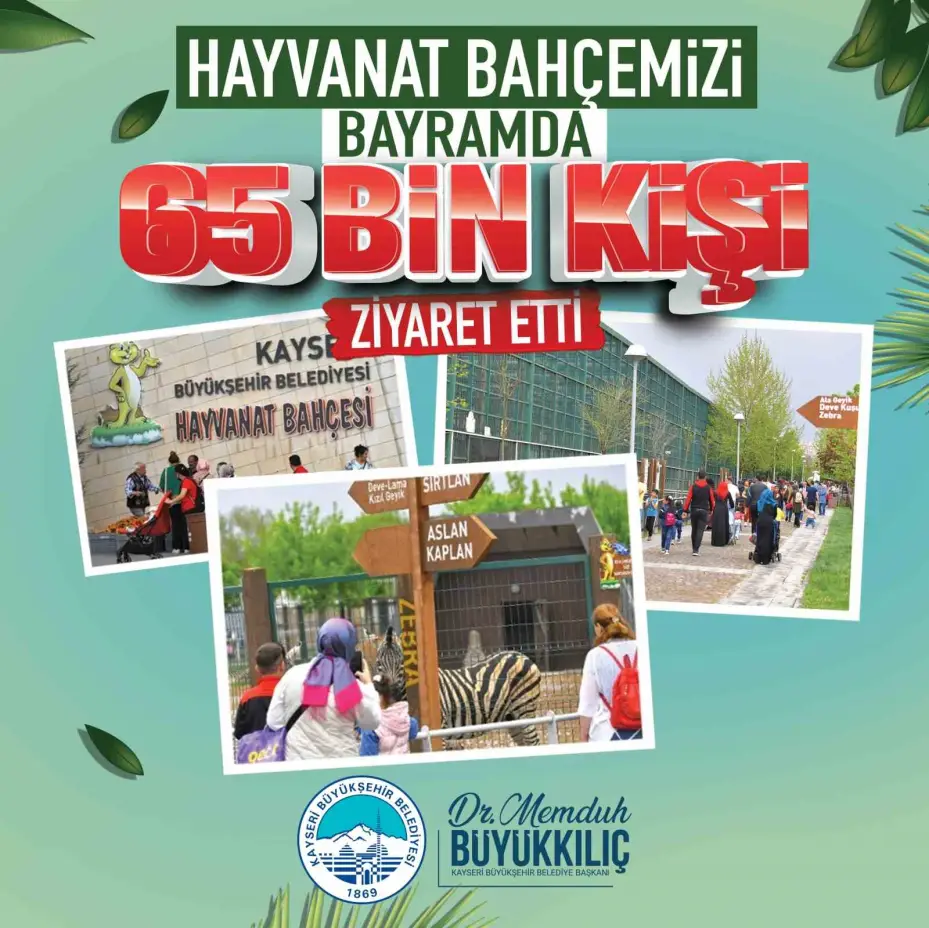 Hayvanat bahçesini bayramda 65 bin kişi ziyaret etti