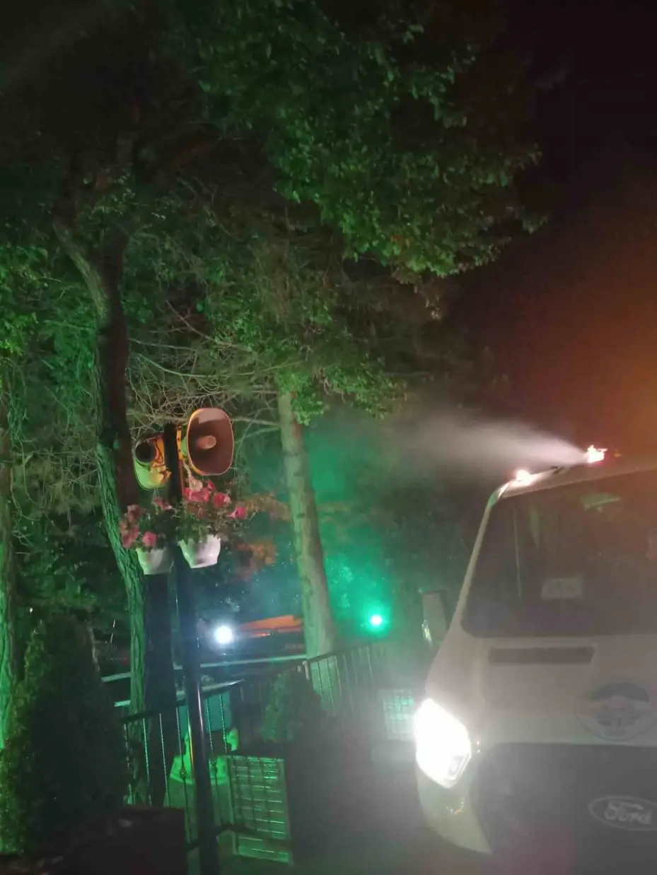Yeşil alanlarda ilaçlama çalışması sürüyor