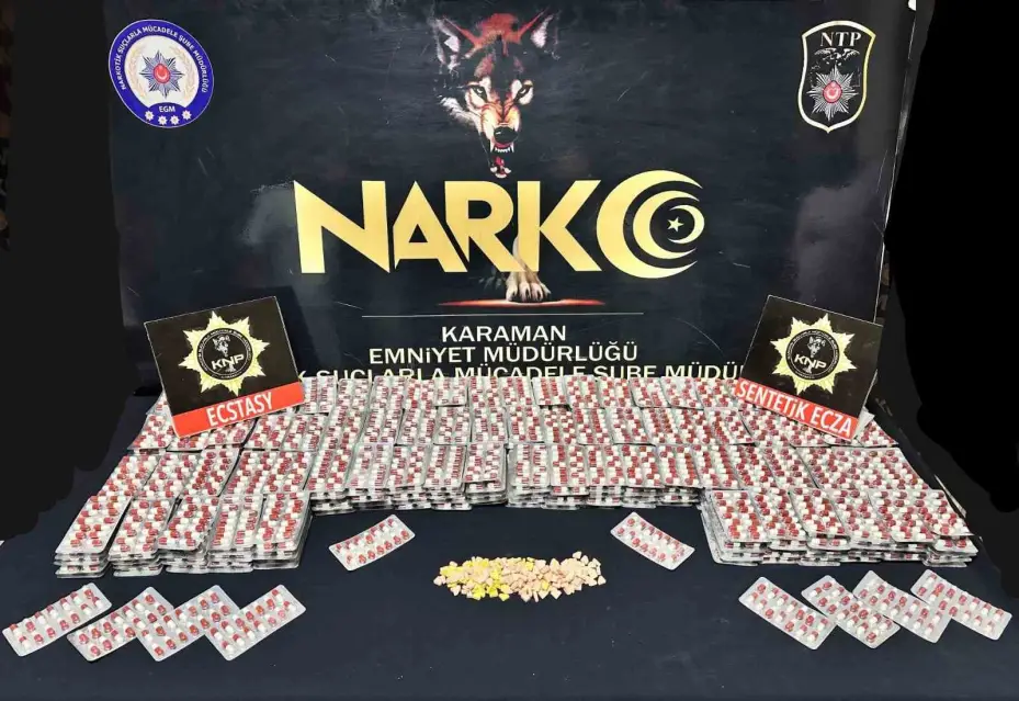 Karaman’da 6 bin 74 adet uyuşturucu hap ele geçirildi