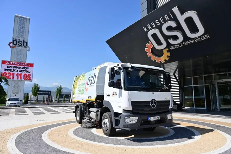 Kayseri OSB araç filosuna vakumlu yol süpürme aracı eklendi