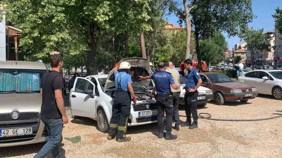 Karaman’da patlayan telefon bataryası az kalsın aracı yakacaktı