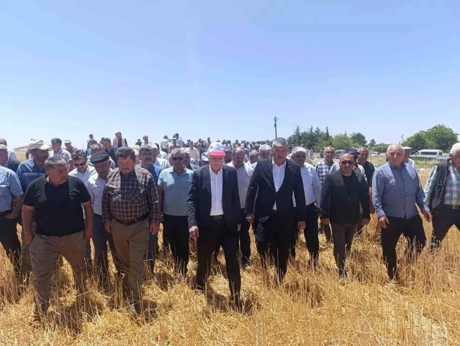 TZOB Başkanı, dolu sonrası zarar gören tarlaları inceledi