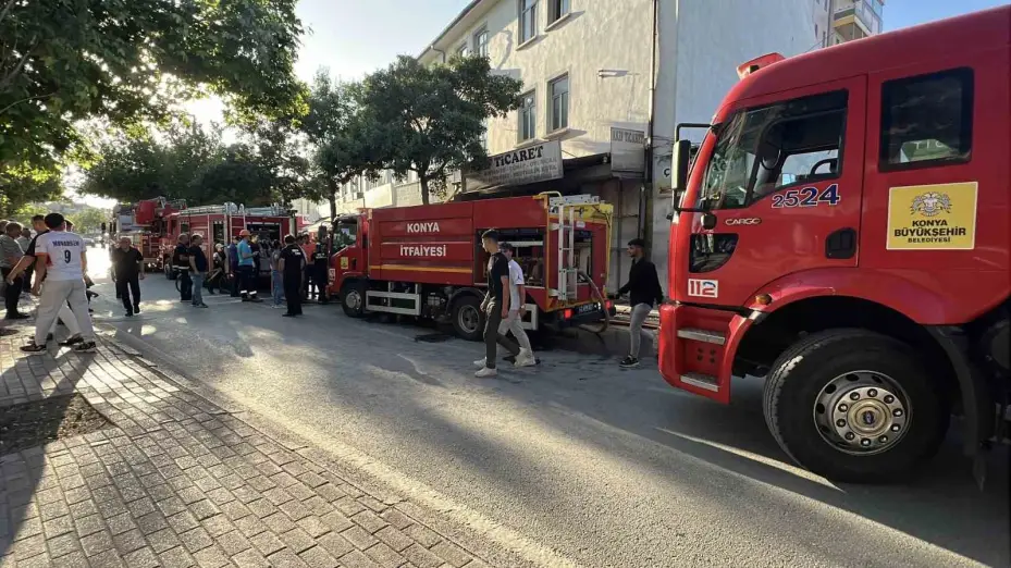 Konya’da iş yerindeki yangın korkuttu