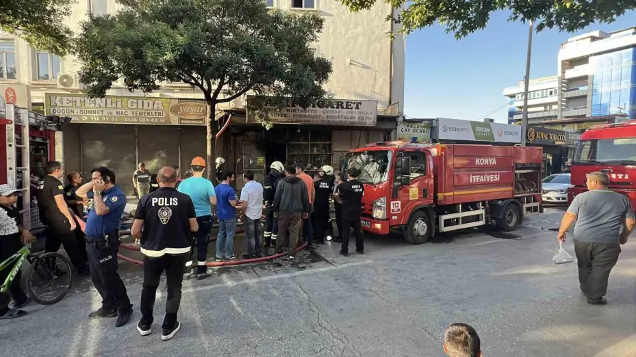 Konya’da iş yerindeki yangın korkuttu