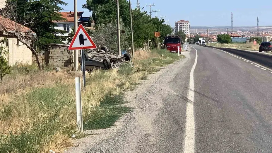 Karaman’da otomobil takla attı: 1 yaralı