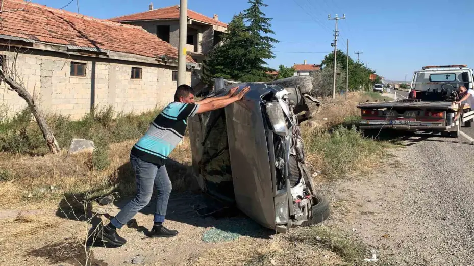 Karaman’da otomobil takla attı: 1 yaralı