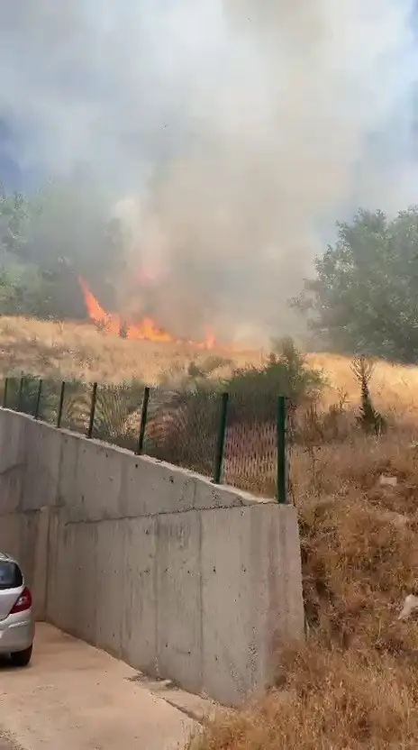 Boş araziden alevler yükseldi, vatandaşlar ve ekipler seferber oldu
