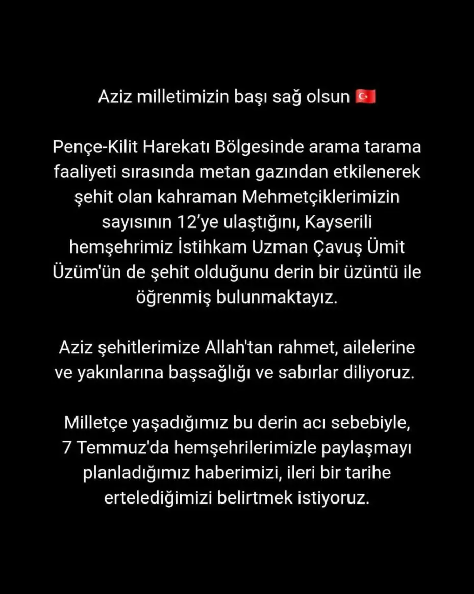 Başkan Çolakbayrakdar: "Milletimizin başı sağ olsun"