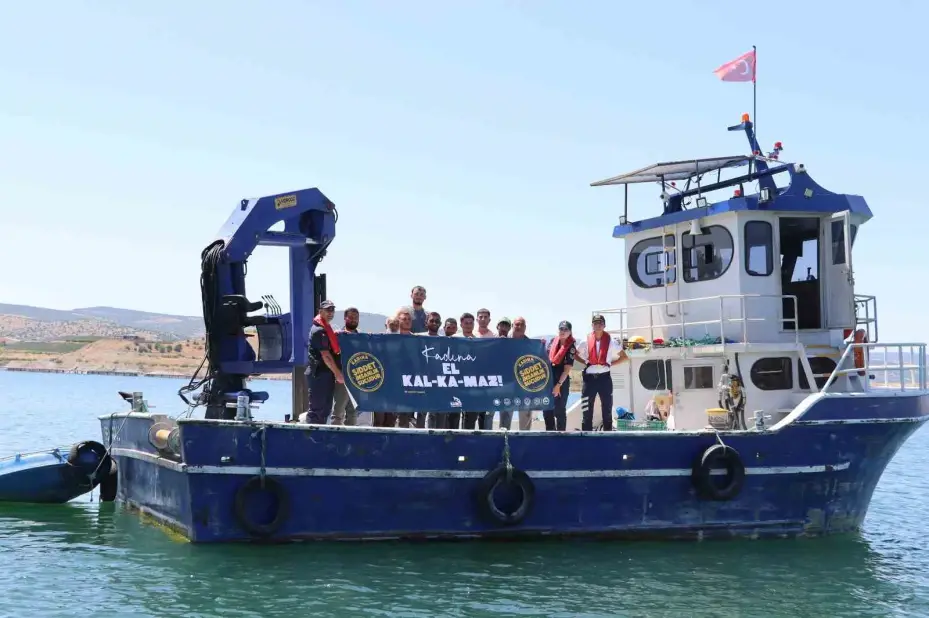 Çekerek Barajı’nda Jandarmadan anlamlı mesaj "Kadına el kalkmaz"