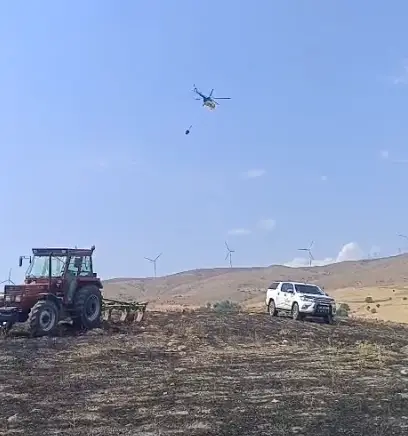 Uludere mahallesinde çıkan yangın kontrol altına alındı
