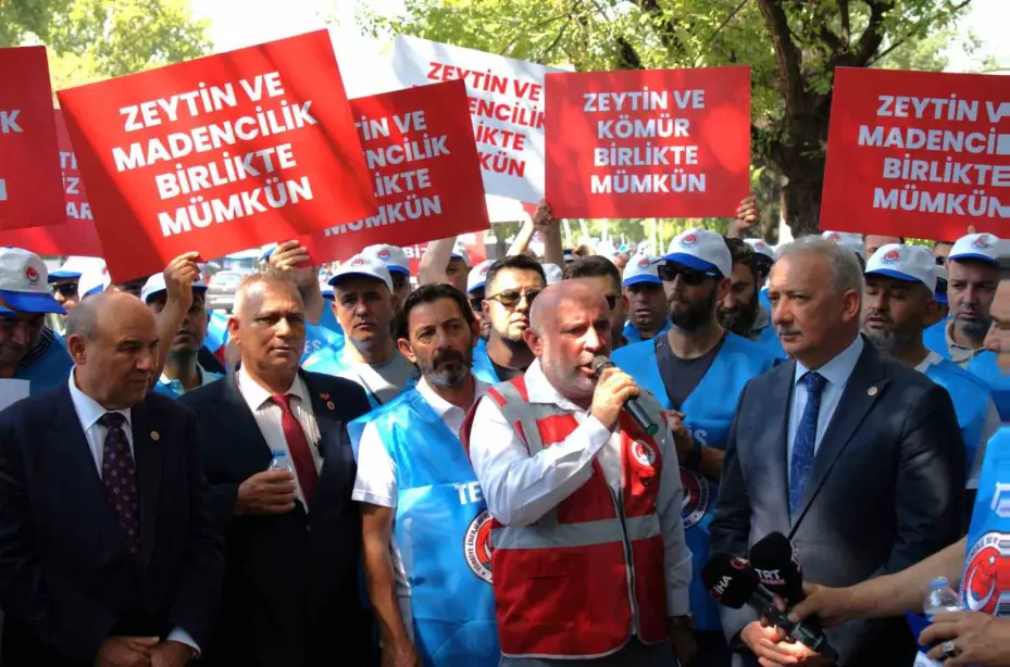 TES-İŞ ve Milaslı muhtarlardan Maden Yasası’na destek