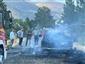 Ankara’da saman yüklü römork yandı