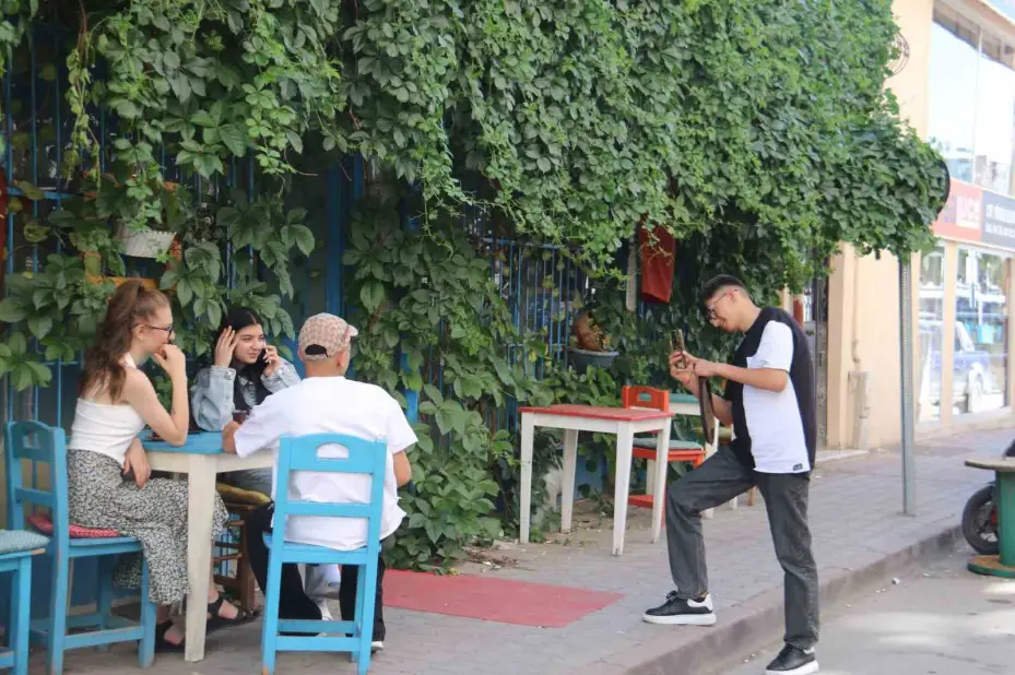 Gidenler bulmakta zorlanıyor, sarmaşık kaplı kafe dikkat çekiyor
