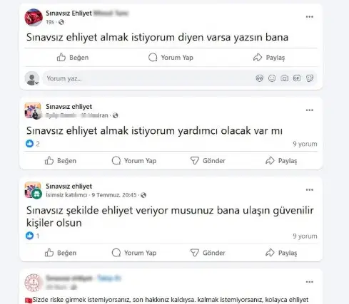 Pes dedirten ‘sınavsız ehliyet’ oyunlarına aldanmayın