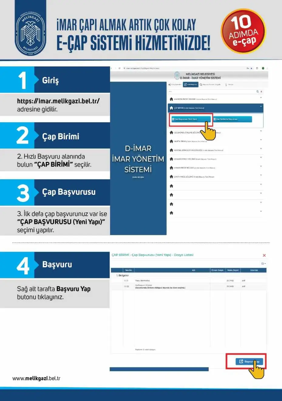 Melikgazi’de e-çap ile işlemler artık daha kolay
