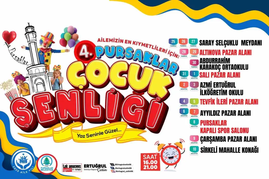 Pursaklar 4’üncü Çocuk Şenliği başlıyor