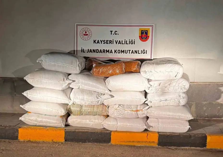 Kayseri’de 750 kilo bandrolsüz kıyılmış tütün ele geçirildi