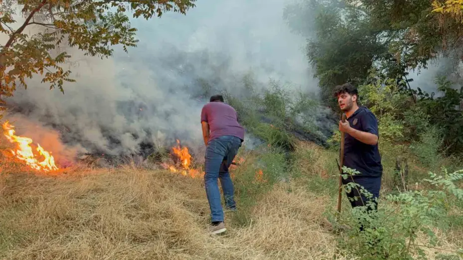 Polatlı’da otluk alanda çıkan yangın söndürüldü