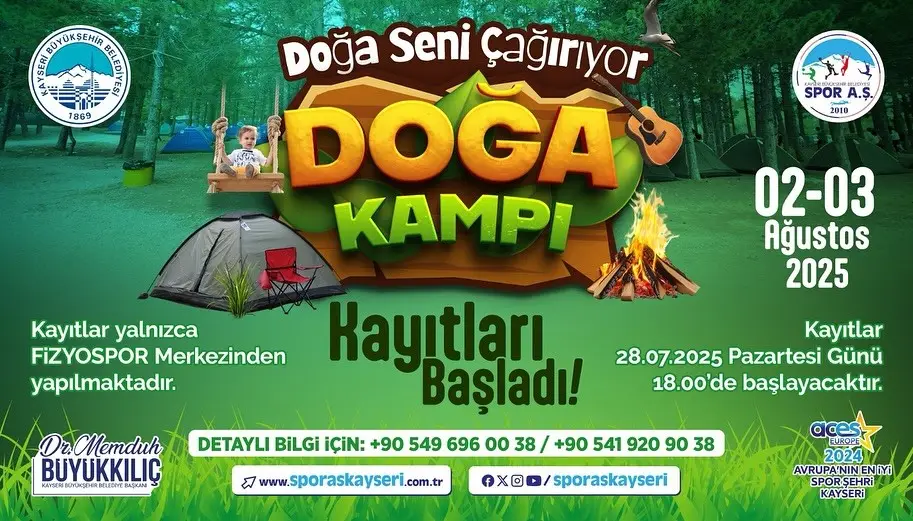 Kayserililer, sıcak yaz günlerinde doğa kampı ile nefes alıyor