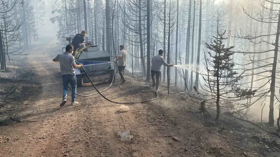 Çankırı’daki orman yangınına havadan ve karadan müdahale ediliyor