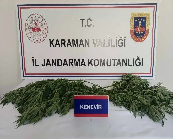 Karaman’da tarih eser ile kenevir ele geçirildi