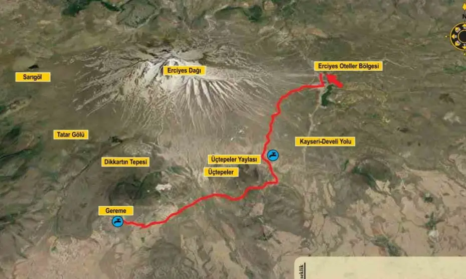 Erciyes Dağı’ndaki yürüyüş rotaları, ziyaretçilere keyifli anlar yaşatıyor