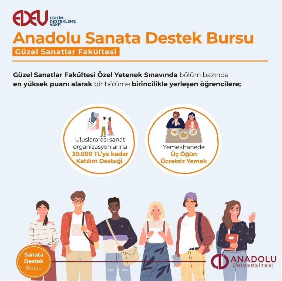 Anadolu Üniversitesi burslarıyla da öğrencinin yanında