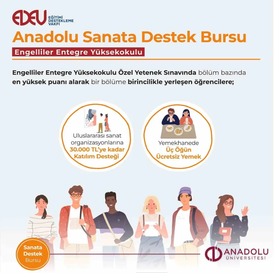 Anadolu Üniversitesi burslarıyla da öğrencinin yanında