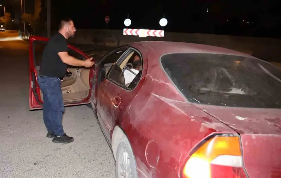 Karadenizli alkollü sürücünün 0.50 promil sevinci kamerada