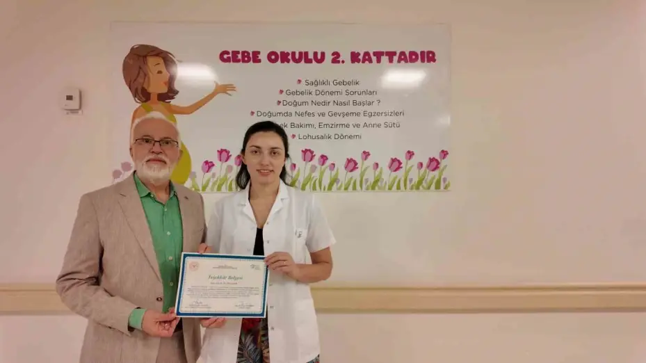 Hekimler ve birim çalışanlarına teşekkür belgesi