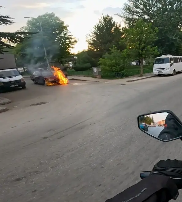 Tofaş’ın alev alev yandığı anlar kask kamerasında