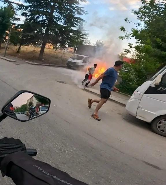 Tofaş’ın alev alev yandığı anlar kask kamerasında