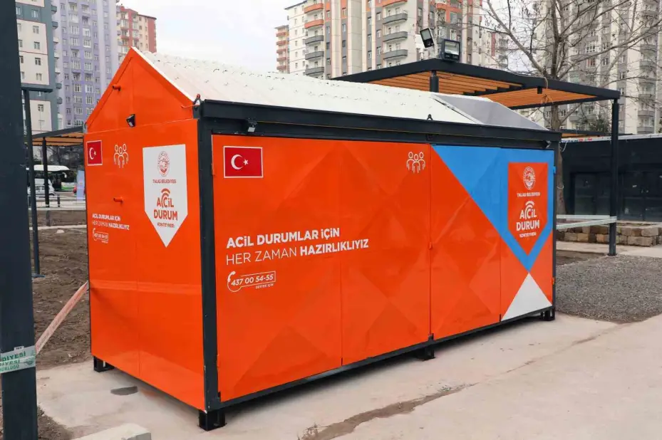 Talas’ta acil durum konteynerleri dikkat çekiyor