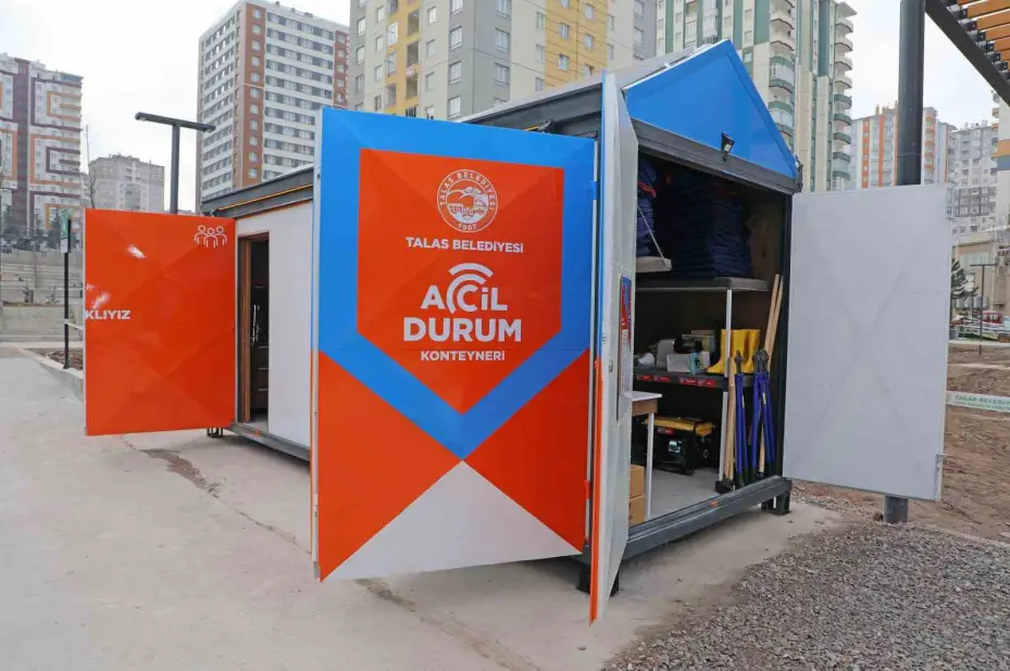 Talas’ta acil durum konteynerleri dikkat çekiyor