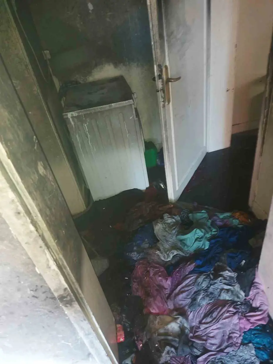 Ağustos sıcağında elektrik sobasından yangın çıktı