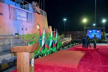 TCG Volkan gemisi Maldivler Milli Savunma Kuvvetleri envanterine dahil oldu