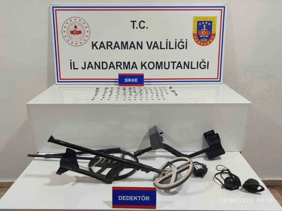 Karaman’da uyuşturucu ile tarihi eserler ele geçirildi