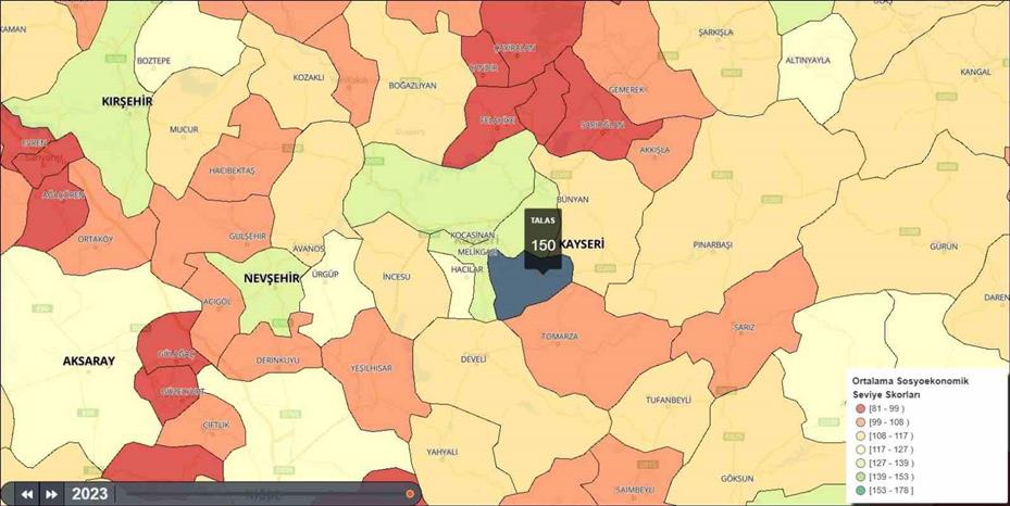 Sosyoekonomik seviyenin zirvesinde Talas var