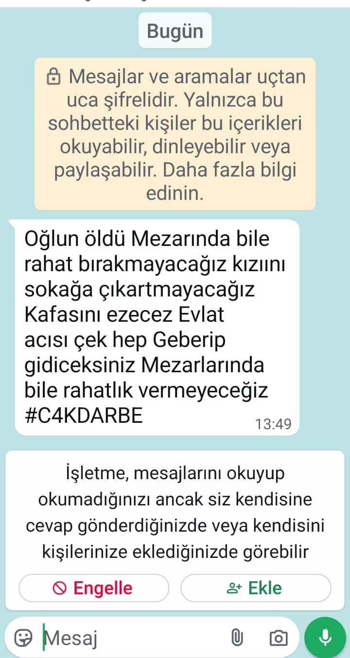 Bıçaklanarak öldürülen Hakan Çakır’ın ailesine ölüm tehdidi içeren mesajlar