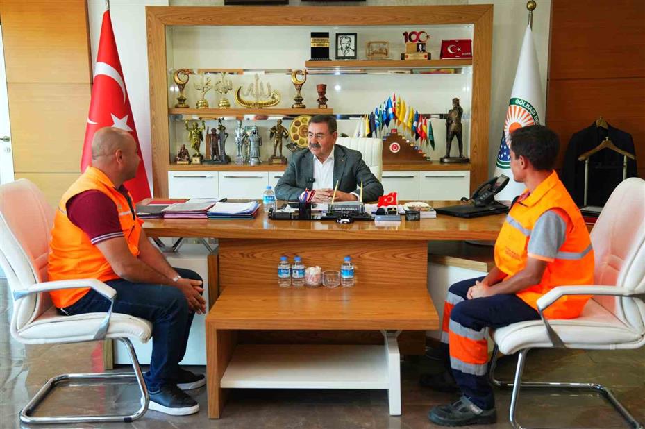 Gölbaşı Belediyesi temizlik personelinden örnek davranış
